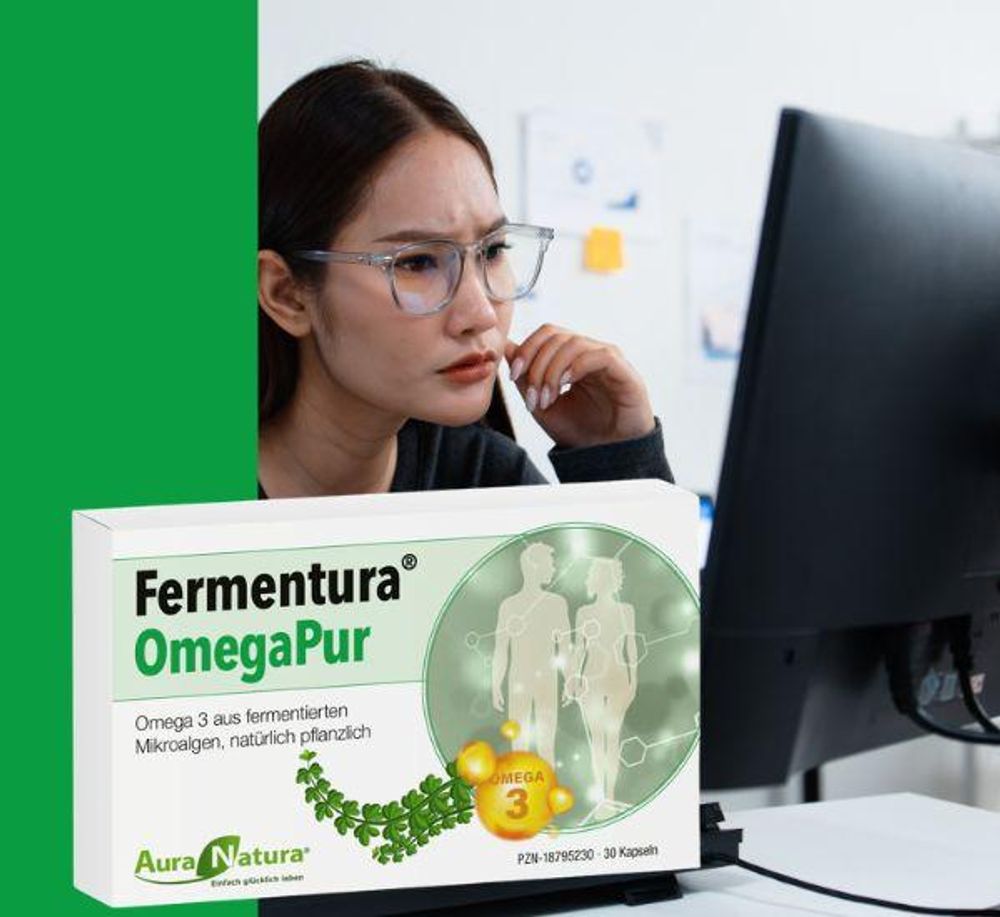 Fermentura OmegaPur – Hochdosierte Omega 3 Kapseln aus veganem Algenöl – 30 Kapseln | Vegan
