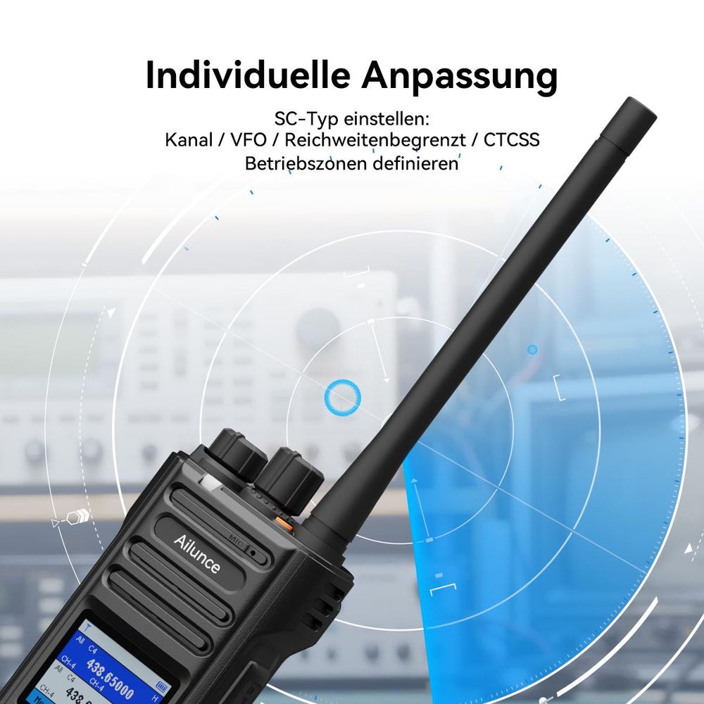 Retevis Ailunce HA2 Bluetooth Funkgerät, Amateurfunk, APP Steuerung, APRS/GPS, Schnellladung, IP67 Wasserdicht, 2800mAh, SOS, für Funkamateure