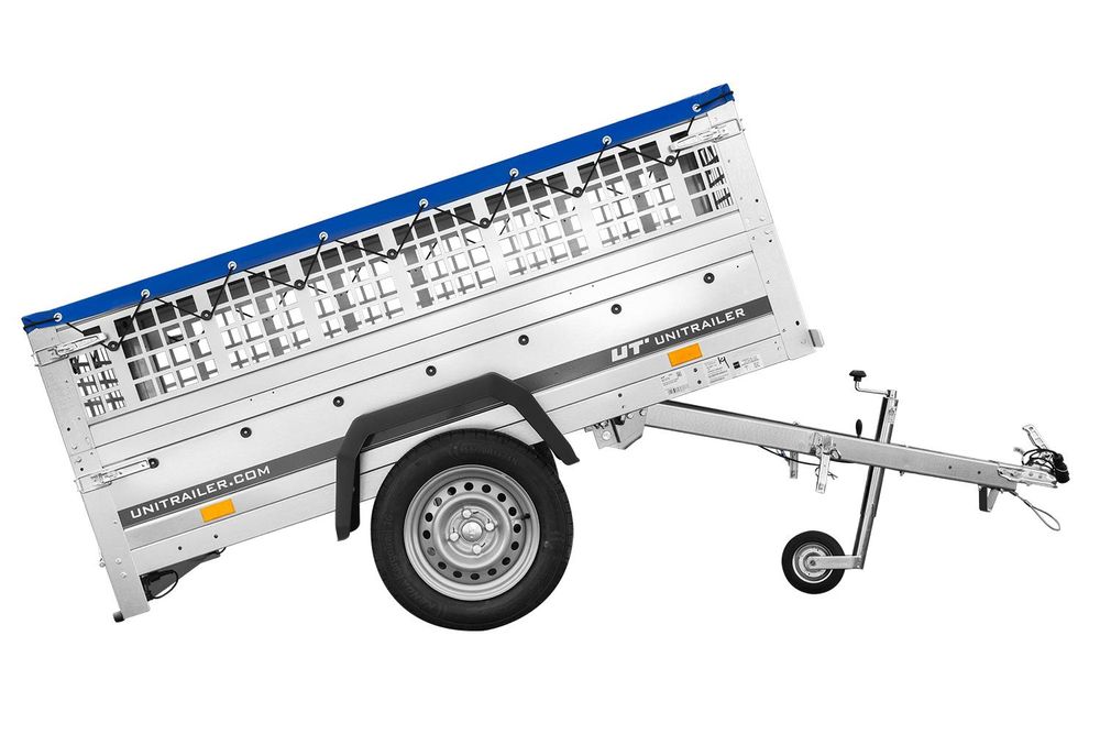 Pkw Planen Anhänger GARDEN TRAILER 200 KIPP mit Laubgitteraufsatz, Stützrad, Flachplane