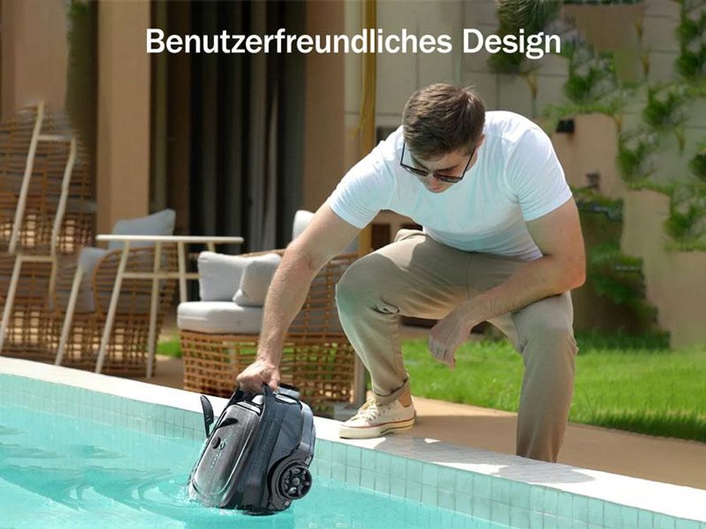 Wybot A1, Roboter-Pool-Reiniger, Pool, Schwarz, Boden, Oberirdischer Pool/eingelassener Pool, 180 µm