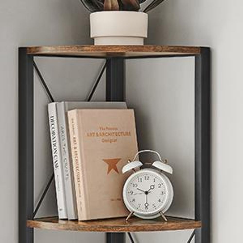VASAGLE Eckregal mit 5 Ebenen, 160 cm hoch, Bücherregal, Standregal, Aufbewahrungsregal