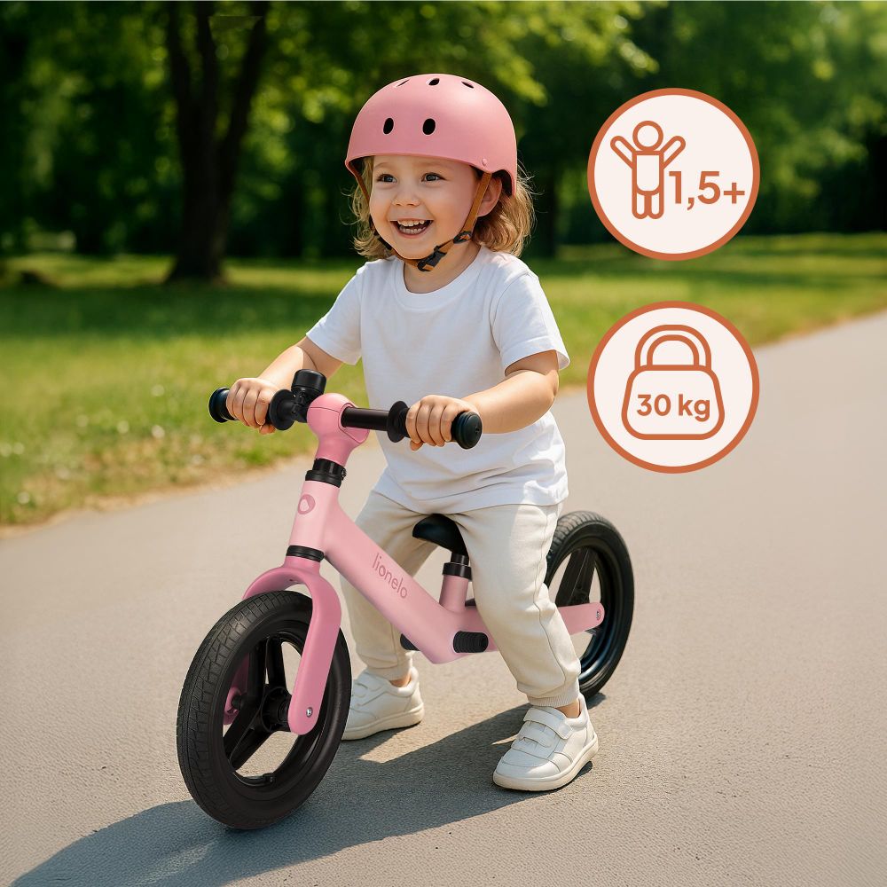Kinder-Laufrad TONI von 18 Monaten bis 30 kg, Fußstütze, verstellbarer Sitz und Lenker, rutschfester Griff, Klingel - Beige
