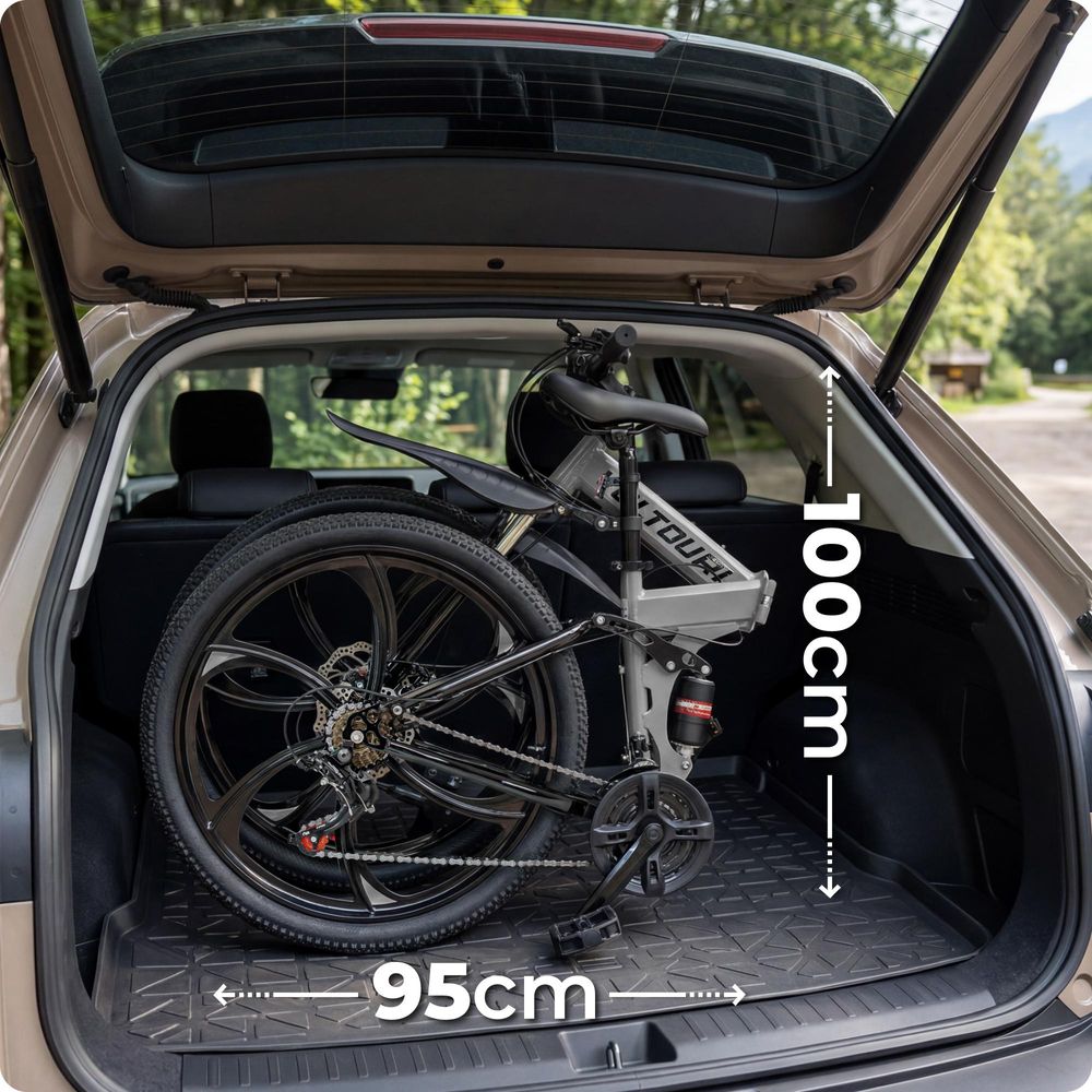 Voltouri Klappbares Mountainbike 26" – 21 Shimano-Gänge, Doppelfederung, Scheibenbremsen