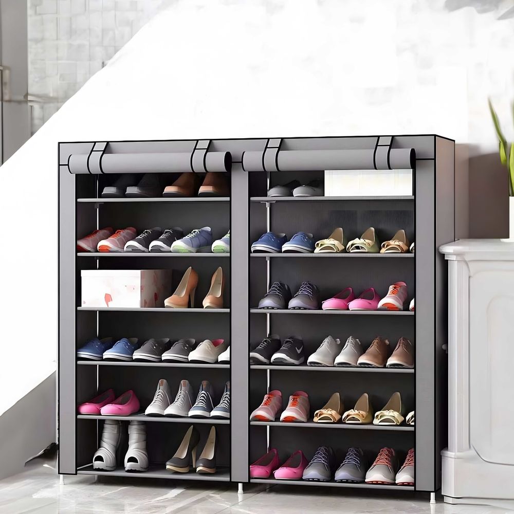 Schuhschrank Faltschrank Stoffschrank 120x30x110cm Stoffgarderobe Textile für Schuhe Kleiderschrank Schuhregal materielle mit 12 Ablagefächern Retoo