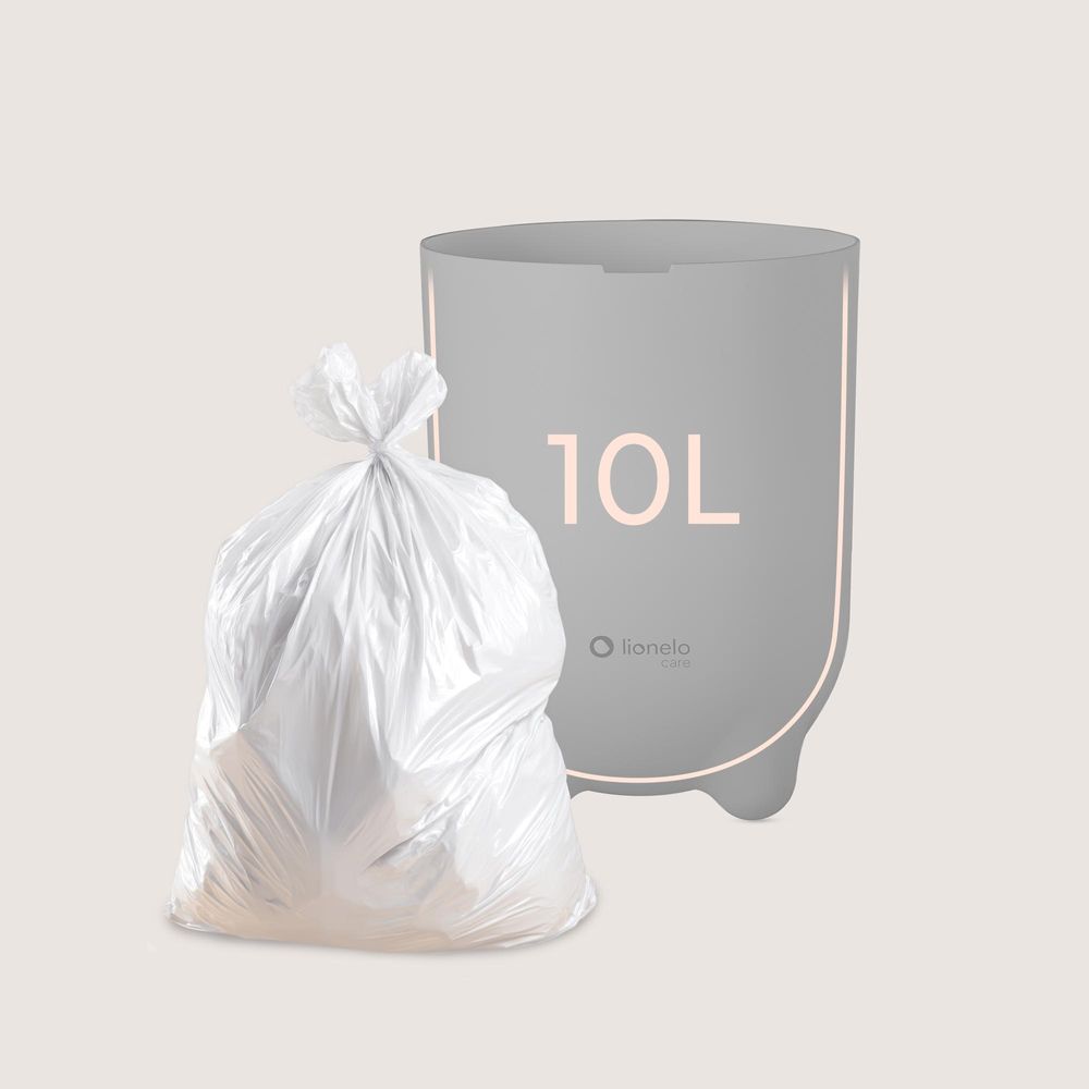 Windeleimer Lionelo Purebin 10L, geruchsdicht, kompatibel mit Universalbeuteln, Einhandbedienung, hygienisch & leicht zu reinigen Grau