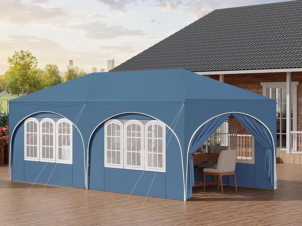 WOLTU Pavillon, mit Seitenwänden, wasserabweisend UV-Schutz, blau