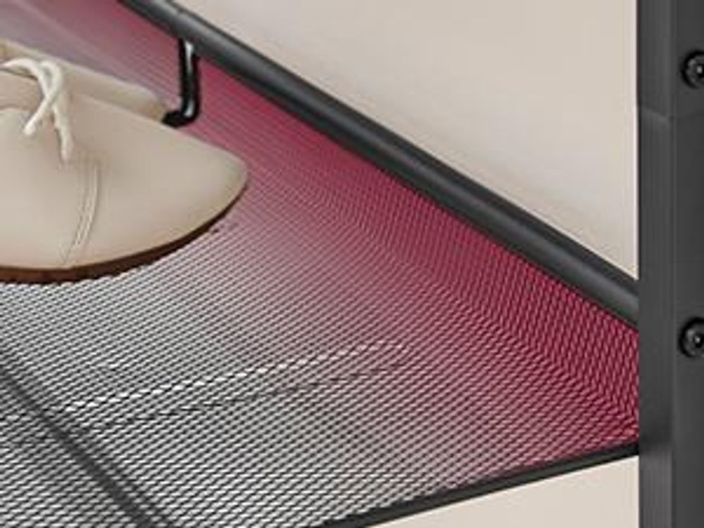 Schuhregal, Schuhablage, 6 Ebenen, große Oberfläche, verstellbare Gitterablagen, platzsparend für Eingangsbereich Flur, Metall