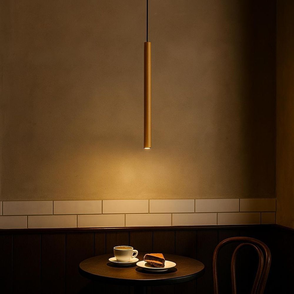 MasterLED Pendelleuchte – 1-flammig 50 cm – Gold – G9 – pendelleuchte gold – pendelleuchte modern – zylinder – PIERO