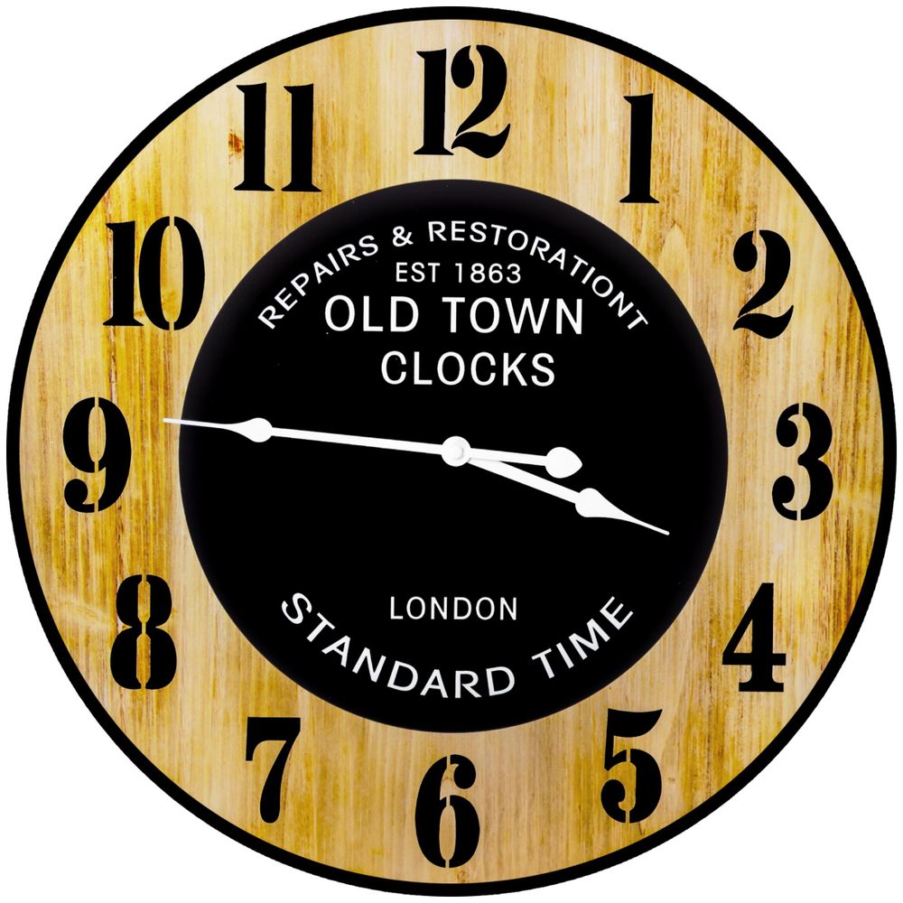 Große Wanduhr Holz Design Atmosphera Wanduhren 50 cm Durchmesser Quarzuhrwerk Wohnzimmer Home Büro Office Uhrwerk Wand Decoration Retoo
