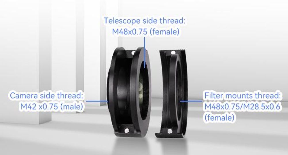 Svbony SV226 Teleskopická zásuvka na filtr M42-M48, Obsahuje dva 2" držáky filtrů Kompatibilní s 1,25" a 2" filtry