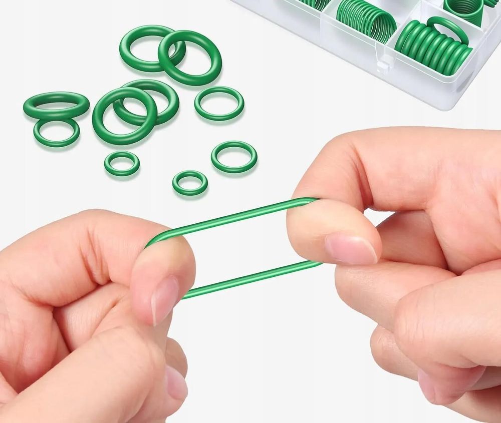LUXTOM | O-Ringe Sortimentskit, 270 Stück, Grün, 18 Größen, Dichtungsring Sortiment, für Auto-Schnellreparatur, Gummidichtung, Dichtringe