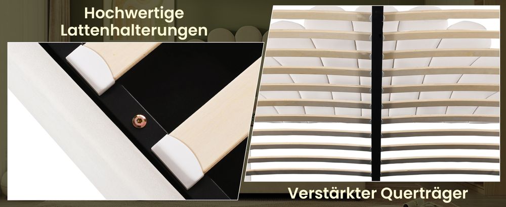 MODFU Jugendbett Boxspringbett Hydraulisches 140 x 200 cm mit verstellbares Kopfteil in geblümtemform, Polsterbett Funktionelles mit Lattenrost, Doppelbett Stauraumbett mit Bettkasten Stauraum, Samtstoff Beige(Ohne Matratze)