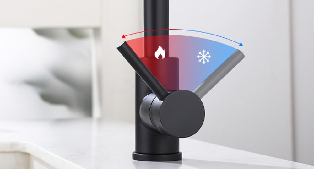 Niederdruck Wasserhahn Küche, Wasserhahn 360° Drehbar Küchenarmatur Niederdruck aus Edelstahl, Spültischarmatur für Spüle Boiler oder Untertischgeräte