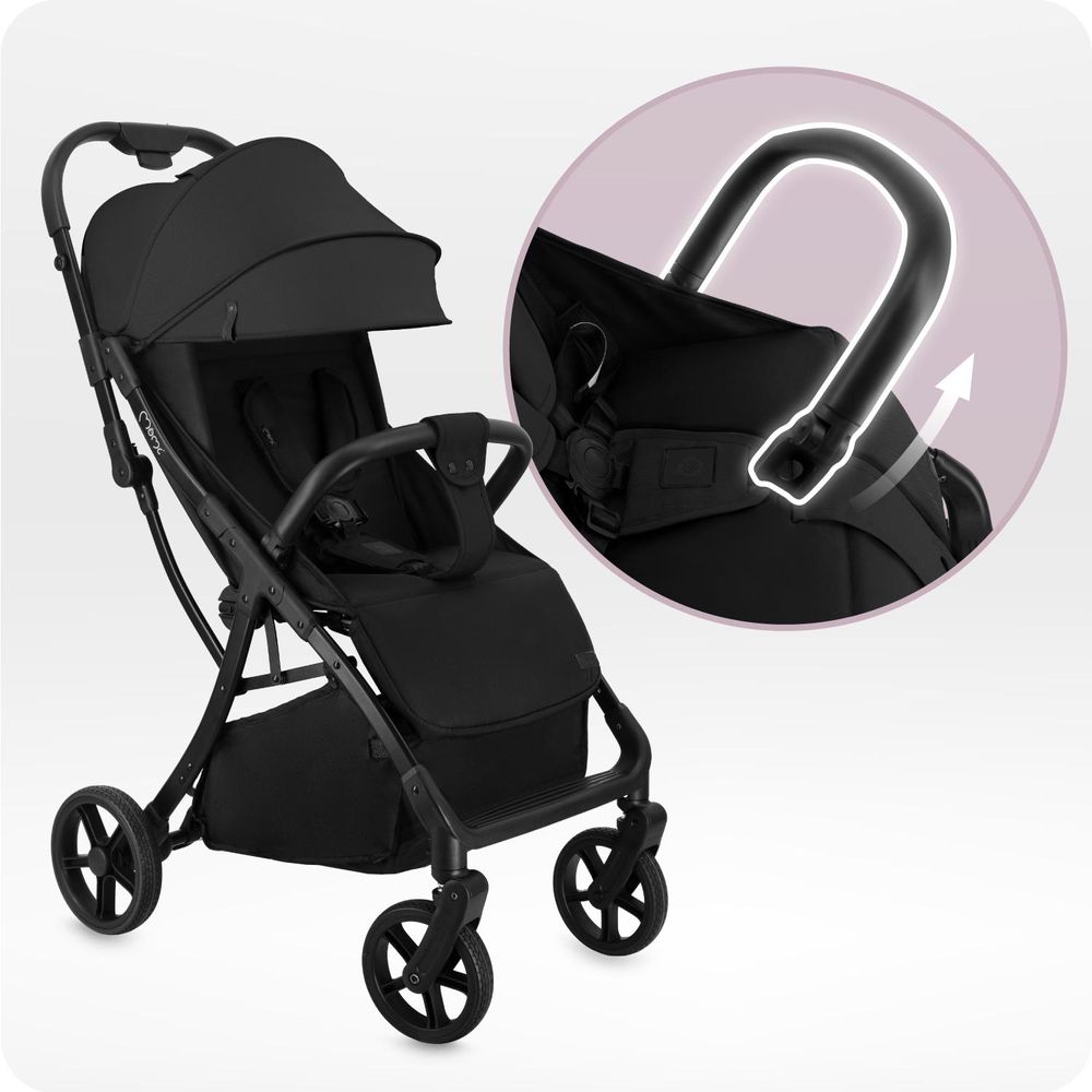 WÓZEK SPACEROWY SPACERÓWKA DO 22 kg - MoMi PAOLA CZARNY - SAMOSKŁADAJĄCY