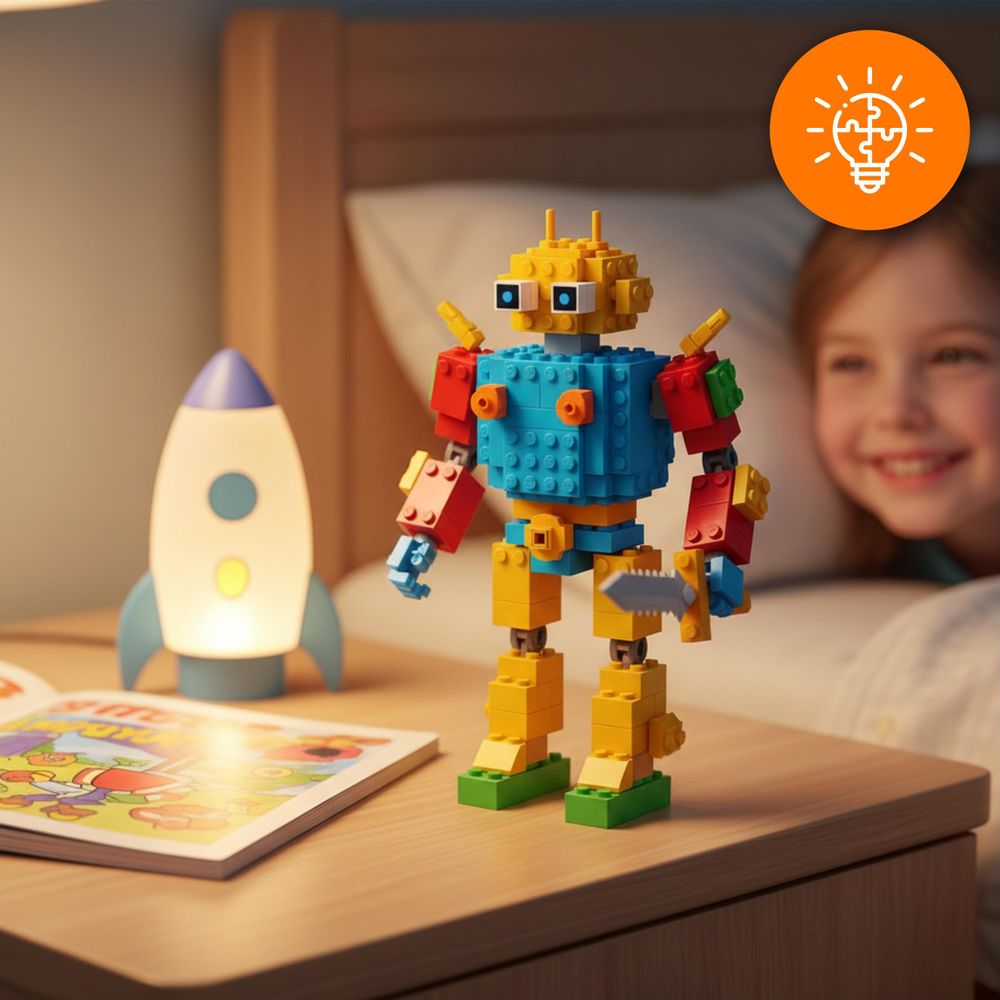 Klassische Bausteine Mega Set 1000 Teile, Konstruktionsspielzeug für Kinder ab 3 Jahren, Bunte Bauklötze Kompatibel mit Marken, EVI TOYS Riesen-Box