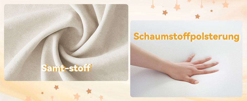 okwish Polsterbett Doppelbett 160×200cm mit Lattenrost und Kopfteil, Knopfpolsterung, Nietenpolsterung, Samt, Hellbeige,Ohne Matratze