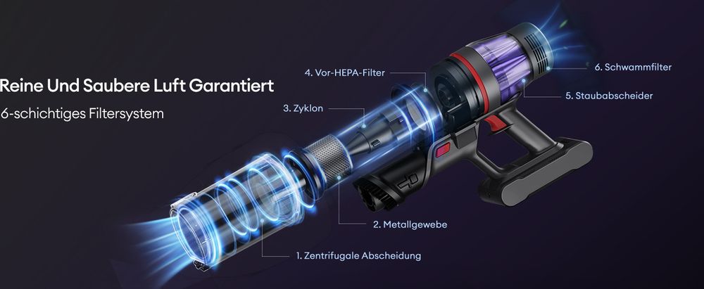 Ultenic U16 Flex Akku Staubsauger Kabellos 75000PA/70 min, Akkustaubsauger mit Touchscreen und Ladestation, 180°flexibles Biegegelenk, selbststehendes