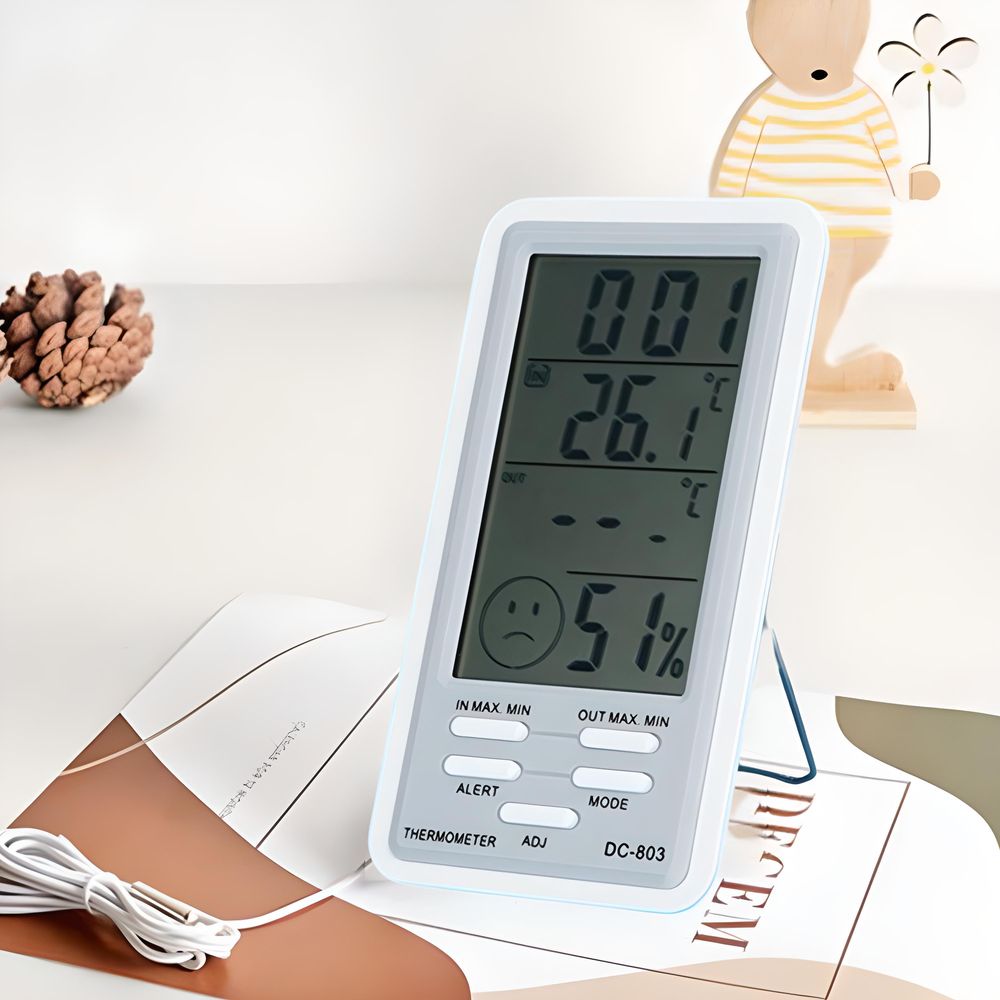 Thermometer Hygrometer Digital mit LCD Sensor Temperatur Thermo-Hygrometer Luftfeuchtigkeit Raumthermometer Babyzimmer Wohnzimmer Büro Kühlschrank Retoo