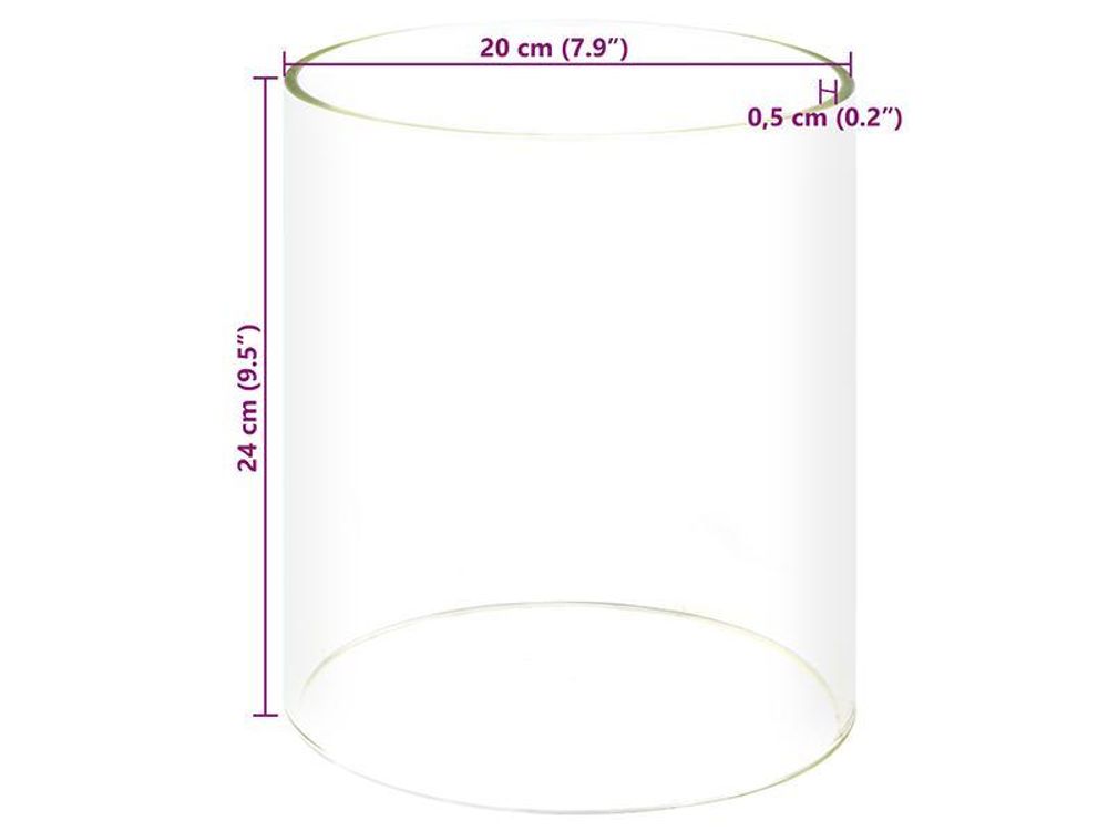 vidaXL Cylindre en verre pour chauffe-saucisses 200x240 mm