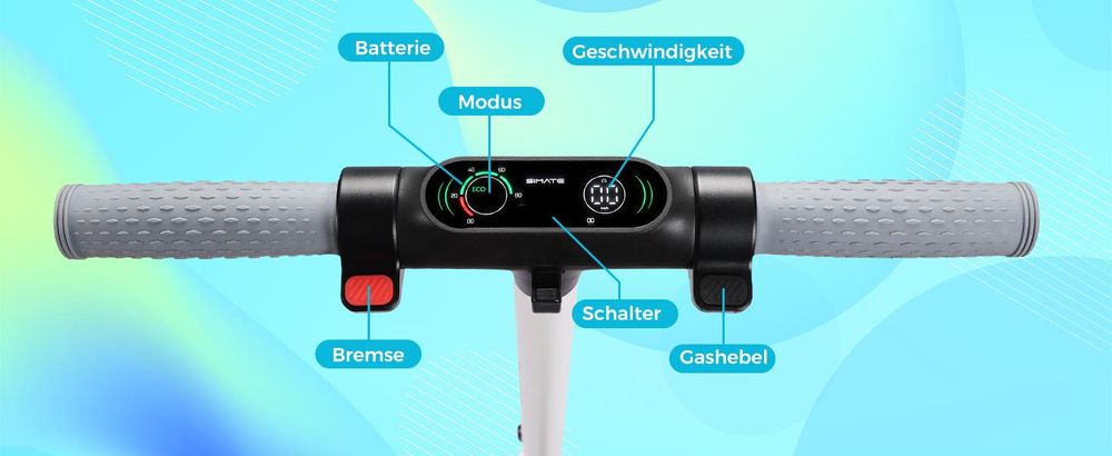 Elektroroller Kinder Mit LCD-Anzeige, Schutzhülle, 3 Geschwindigkeitsstufen, 8KM Reichweite, Klappbar E Scooter Für kinder 6-12 Elektroscooter Schwarz