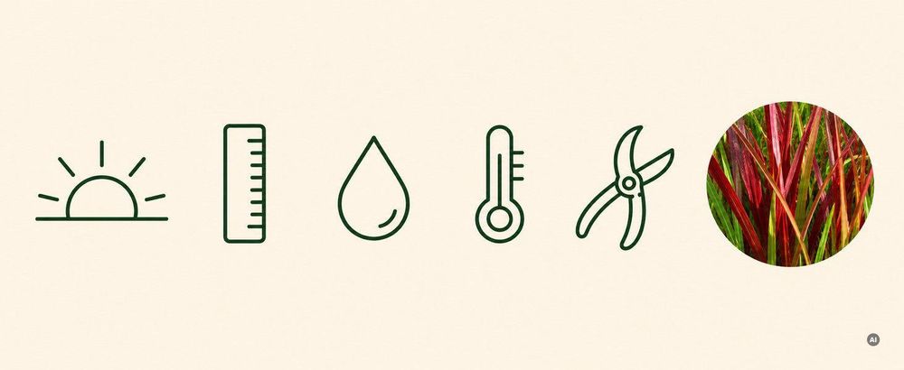 Icon-Schnellfakten: Sonne/Halbschatten, Lineal, Wassertropfen, Thermometer, Schere