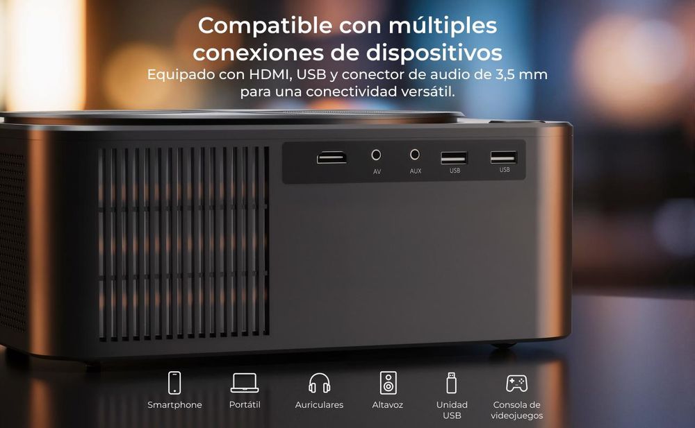 Ultimea Apollo-P40: Proyector 4K, versión actualizada con detección de obstáculos, 700 lúmenes ANSI y ajuste inteligente de la imagen