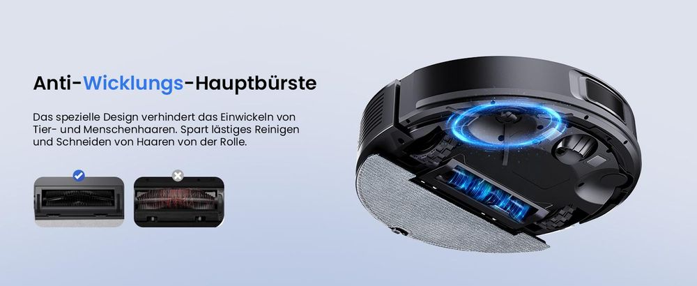 Proscenic Q010 Staubsauger Robot mit Wischfunktion,8000Pa, 200 min, Alexa,Google Home, Siri oder IFTTT, 360° LiDAR-Navigation,Selbstentleerungsstation