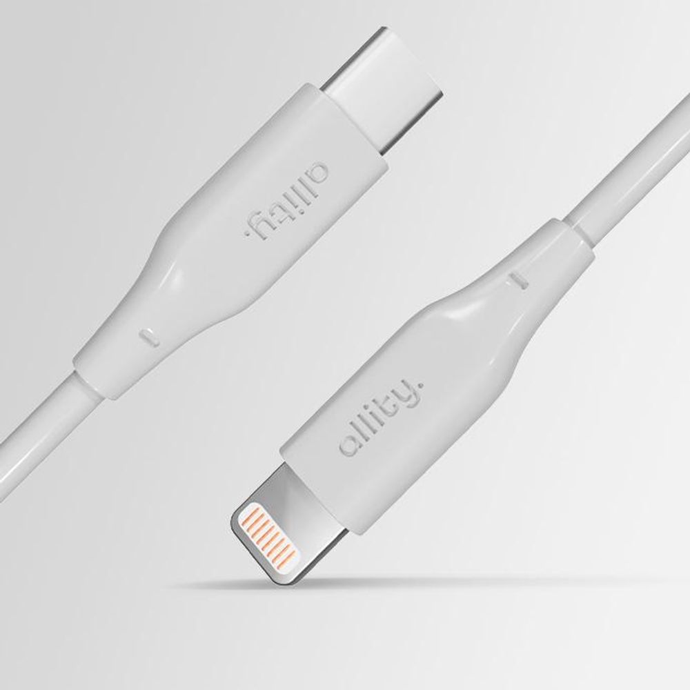 Allity USB-C Lightning Kabel 2m 27W leistungsstarke Datenübertragung schnelles Laden weiß