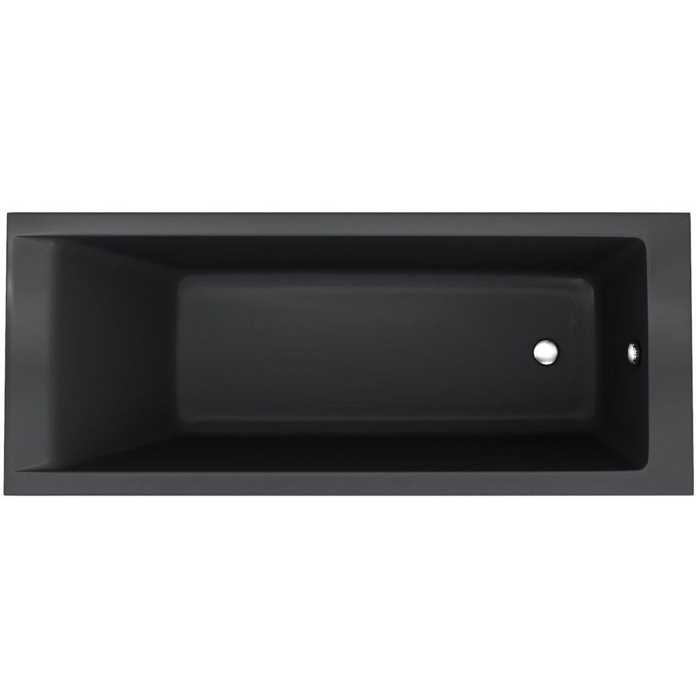 AQUA for you | Badewanne - KRONOS SQUARE - Rechteckbadewanne – 150x70 cm - Schwarz Matt - mit Verkleidung, Syphon, Füßen, Wanne Set