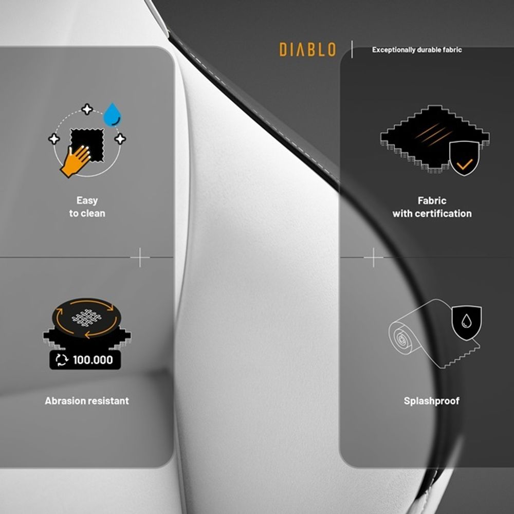 Diablo X.One Prime Gaming Stuhl Bürostuhl Schreibtischstuhl mit Kühlfunktion, Größe Normal, Farbe Weiß