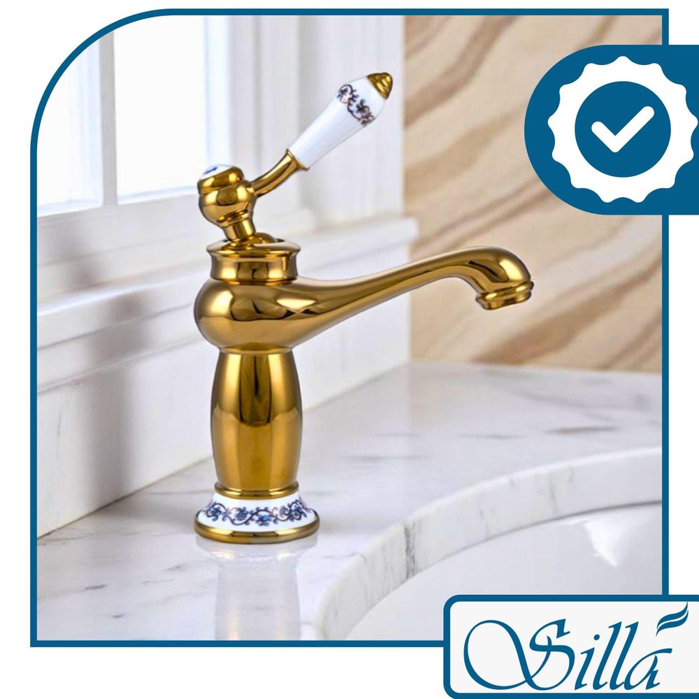 Silla, Gold, Armatur, Bad, Spültischarmatur, Wasserhahn Bad, Wasserhahn, Messing