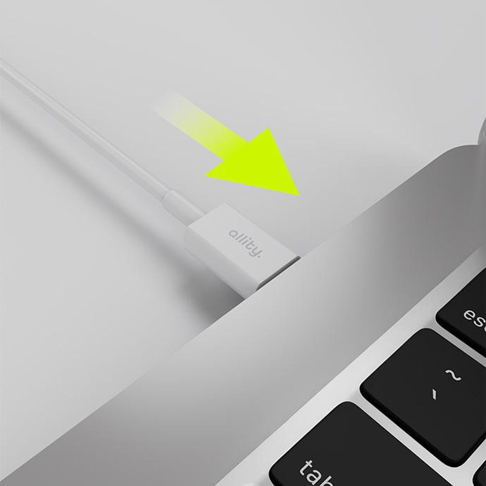 Allity USB Typ-C zu USB-C Kabel, schnelles Laden, 60W, 2m lang, universell einsetzbar, weiß