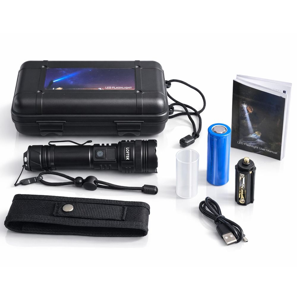 LATARKA LED 20000LM AKUMULATOROWA MOCNA POWERBANK 5000 mAh ZOOM WODOODPORNA