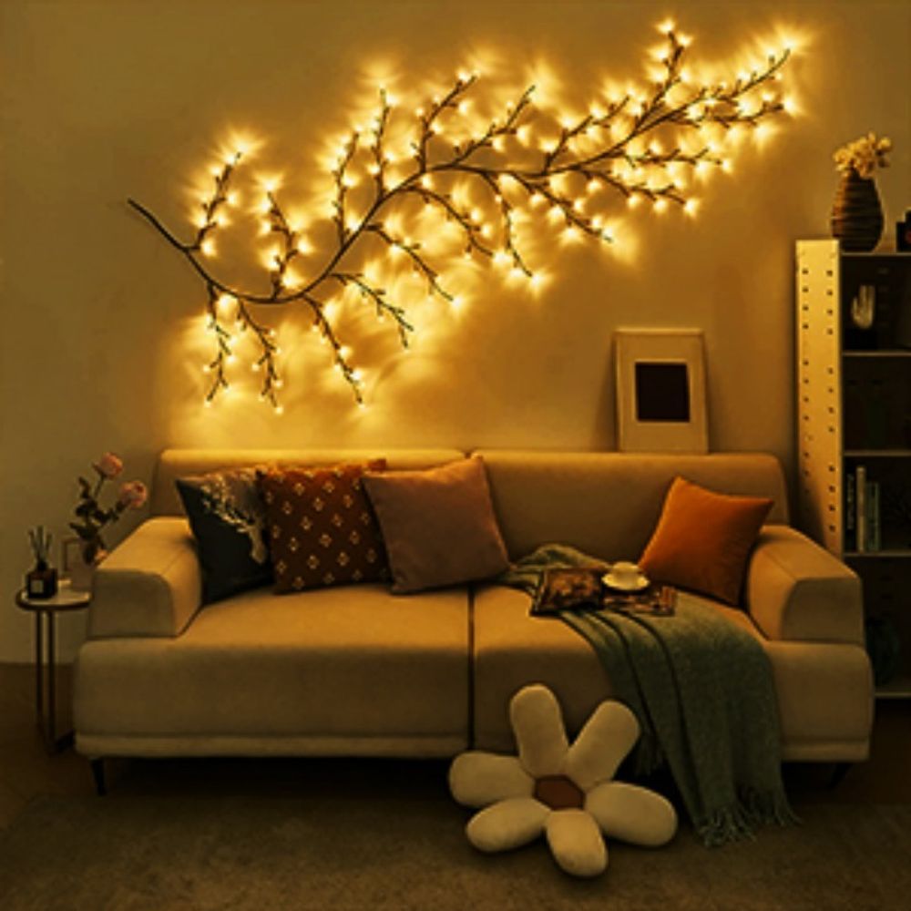 144 LED Lichterkette Willow Vine, 8 Modes USB Weidenrebe Baum Lichter mit Fernbedienung, Innen Wanddeko Aesthetic Room wohnzimmer Schlafzimmer Deko