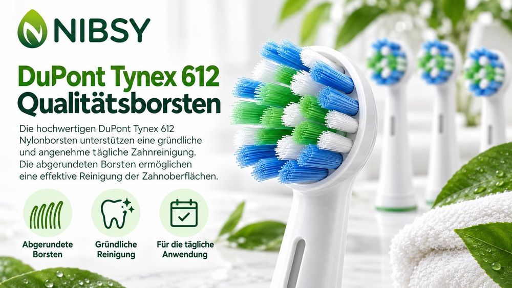 NIBSY Aufsteckbürste mit DuPont Tynex 612 Nylonborsten