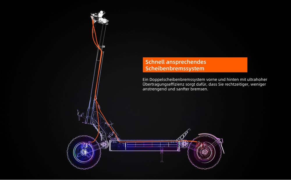 Elektroroller JOYOR S5 Mit ABE-Gutachten - 500W Motor 48V13AH Batterie 45KM Reichweite Scheibenbremsen - Schwarz