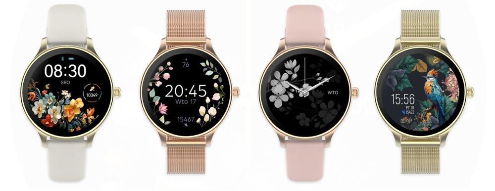 Forever smartwatch SB-306 rosegold, Smartwatch für Damen, 1,19", IP67, Wasserdicht, Pulsmesser, Schrittzähler, Aktivitätstracker, Fitness Tracker