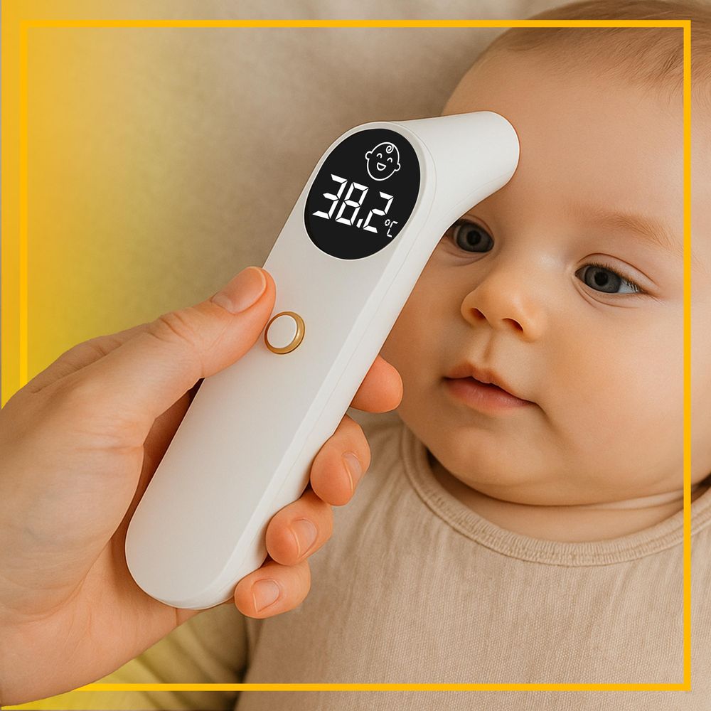 Infrarot Thermometer Digital Fieberthermometer Körperthermometer Berührungslose Kontaktlos Baby und Erwachsene Säuglinge Helligkeit Stirn LED Retoo