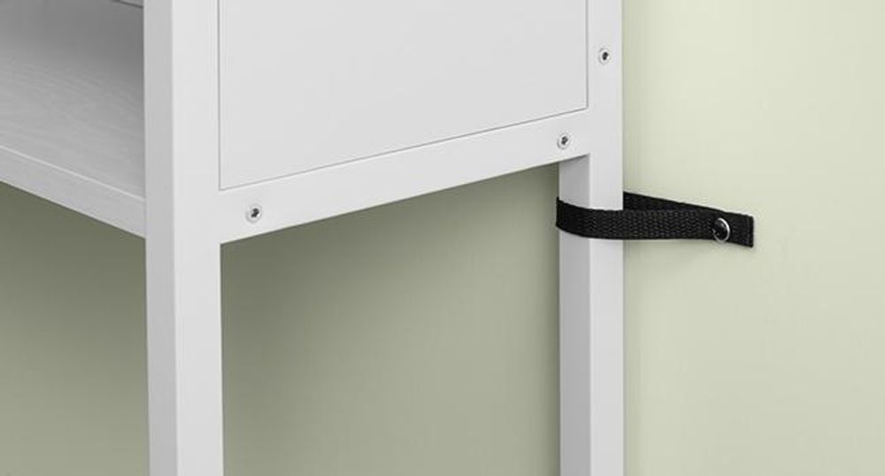 Konsolentisch mit Steckdosen, Beistelltisch mit 2 Fächern, schmal