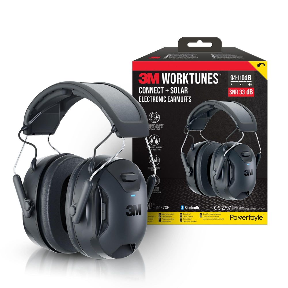 3M™ WorkTunes™ Connect Gehörschutz mit Bluetooth, Kabellos, Solar-Ladefunktion