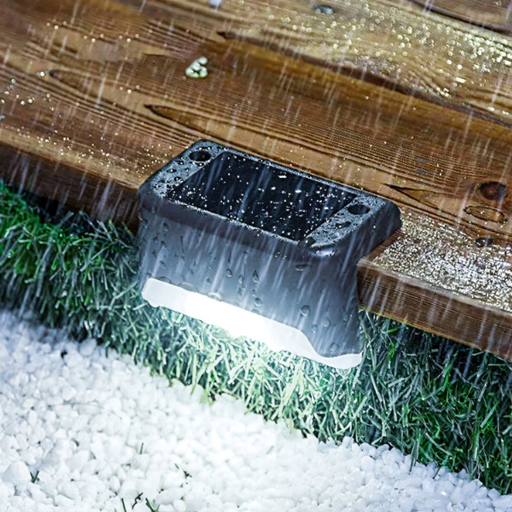 8 Stück LED Solarleuchten Zaunleuchte Wandlampen Gartenleuchte Außen Treppen Lampe, Solar-Zaunleuchte Schwarz Retoo