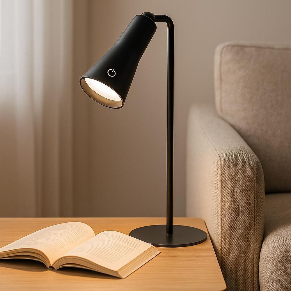 MasterLED LED Akku Tischleuchte 5W Dimmbar, Kabellose Leselampe Aluminium 4000K, Tragbar für Schule & Büro