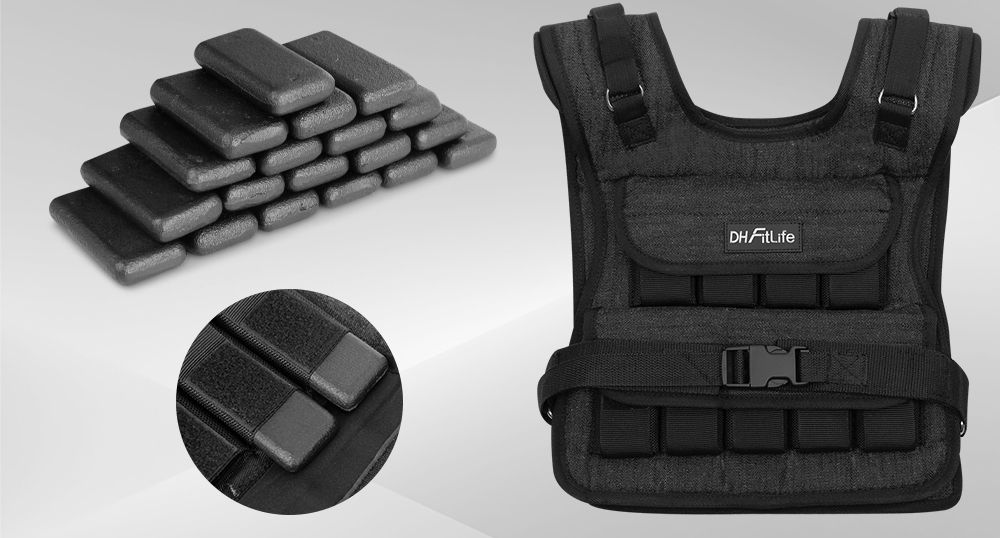 DH FitLife kamizelka obciążeniowa 10 kg – regulowana, kompaktowa i stabilna do treningu siłowego, biegania i fitnessu dla kobiet i mężczyzn