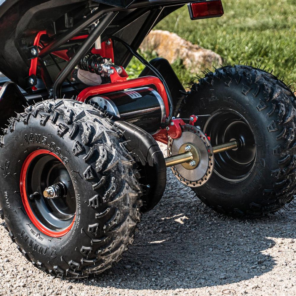 Elektro-Kinderquad Reneblade | 1000 Watt - Kinder Pocket Quad bis 24 km/h - Elektroquad - Elektro Auto - LED - 12V Batterie - Bis 65 Kg (Schwarz/Blau)