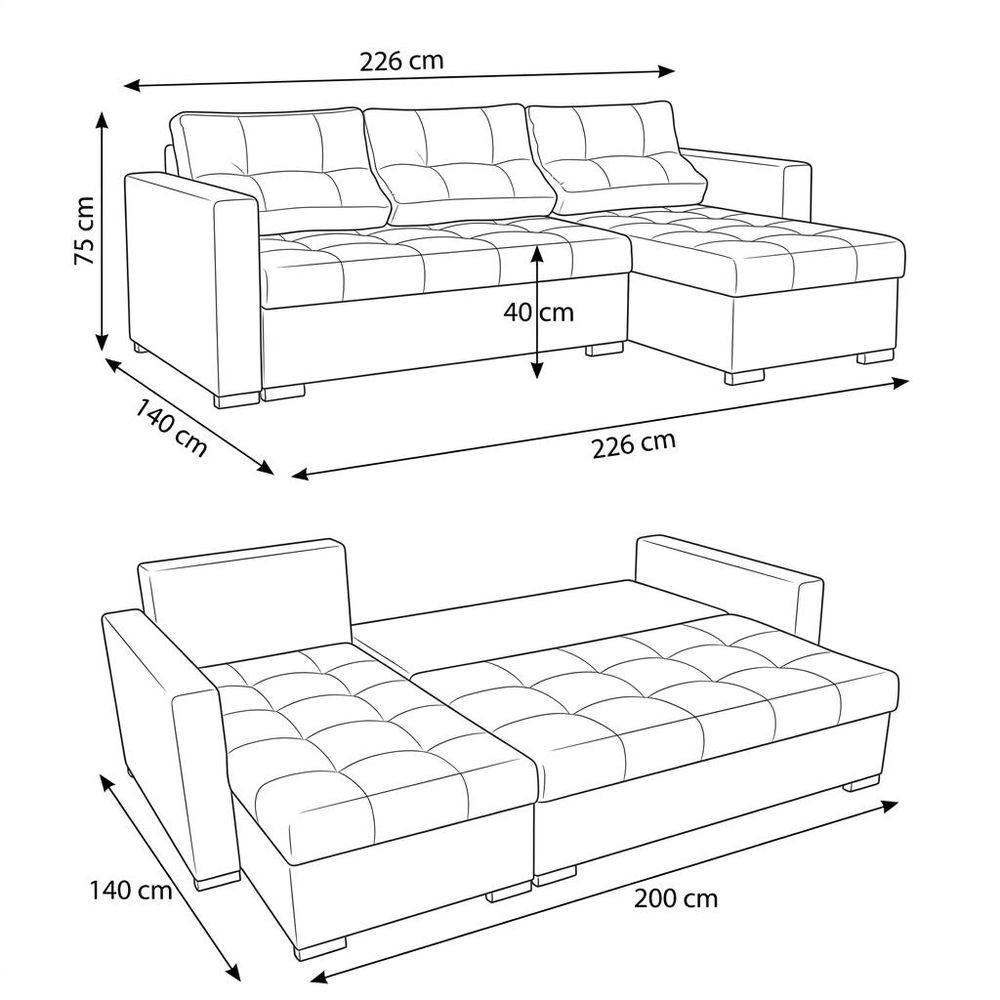 Ecksofa VARIUS Boston – mit Schlaffunktion, Kunstleder in Braun, Family Meble