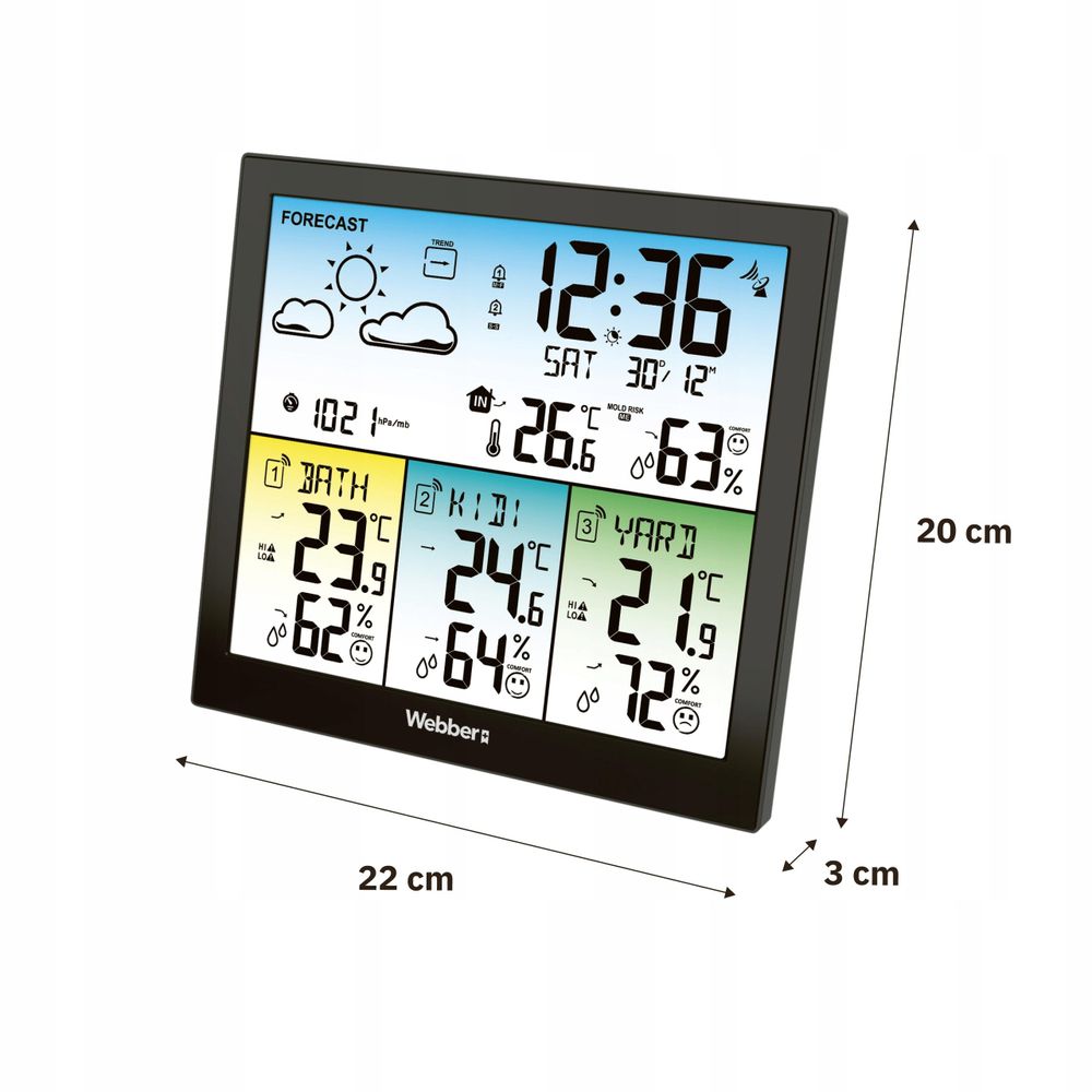 Temperatur Luftfeuchtigkeit und MIN MAX Anzeige der WEBBER WS302