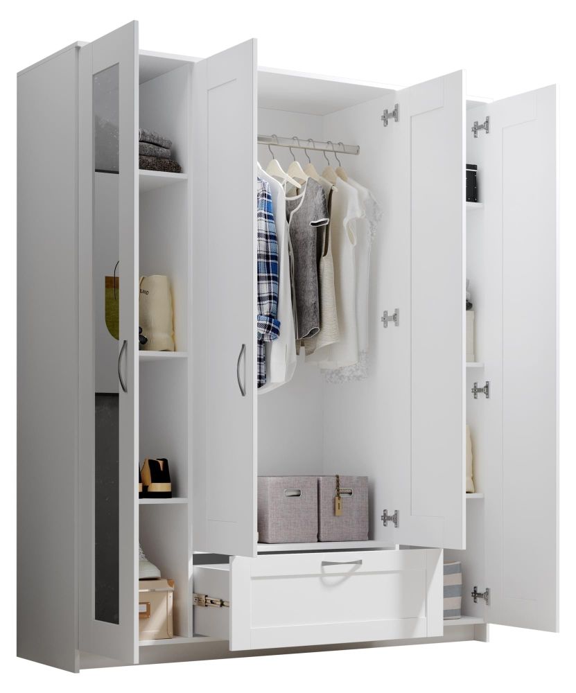 Kleiderschrank "Lepini" – Kleiderschrank mit Spiegeltüren und praktischer Schublade
