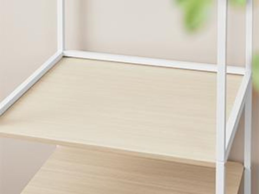 SONGMICS Kleiderständer, mit 1 ausziehbare Stange, 2 Schubladen, 4 Ablagen, hochbelastbar, platzsparend, Naturbeige
