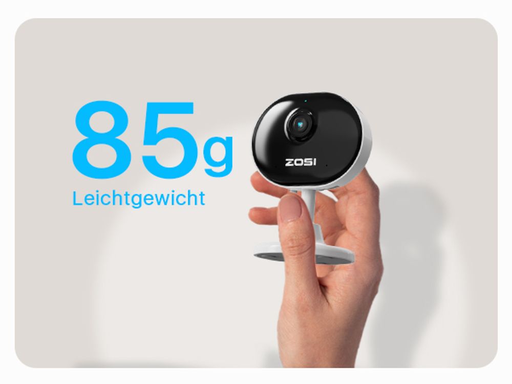 ZOSI 1080P Innen WLAN Überwachungskamera mit Plug-in-Strom, Lokale KI für Person/Bewegungen, Magnetfuß, 2,4GHz WiFi, 2-Wege-Audio, IR Nachtsicht, C688