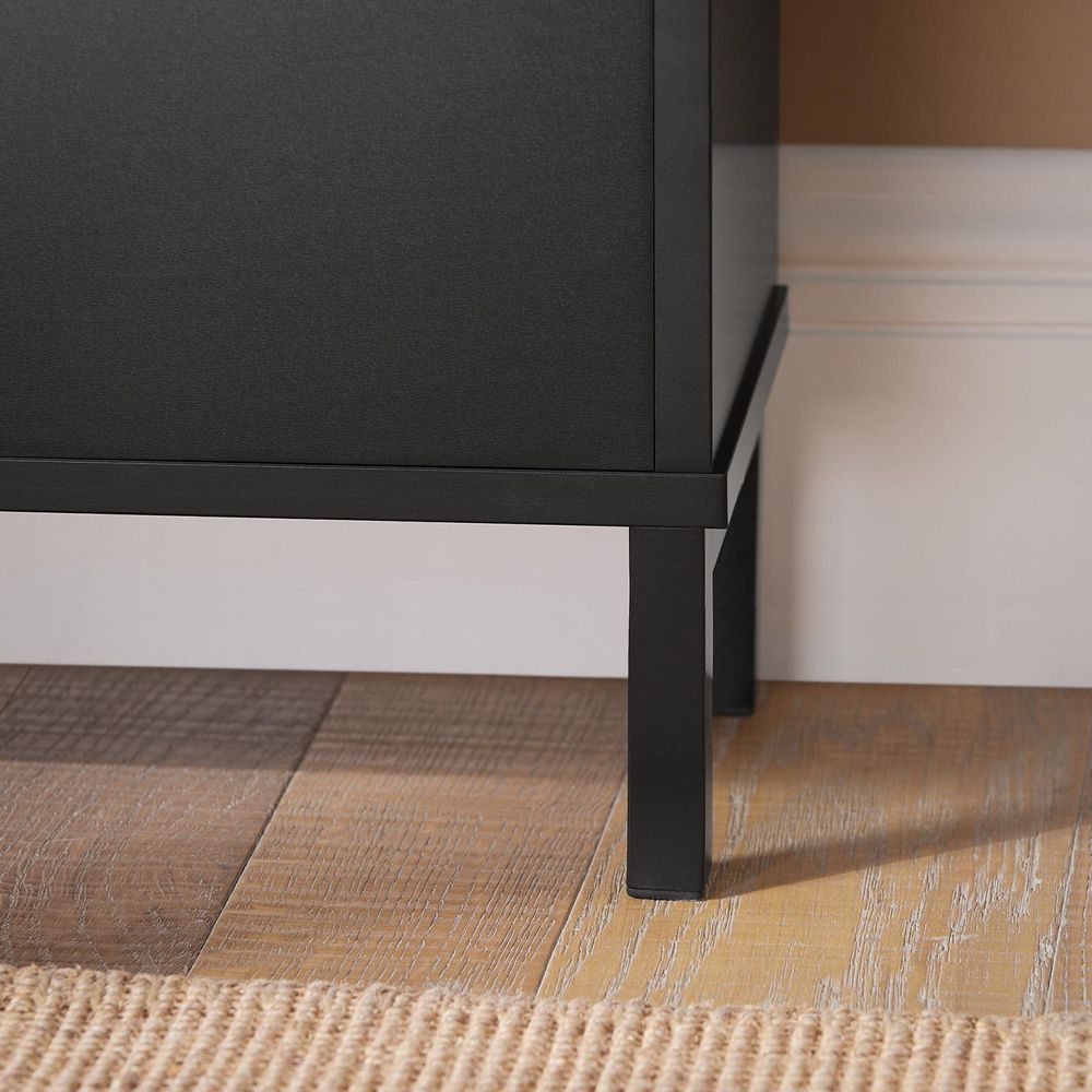 SoBuy Schuhschrank Schmal mit 4 Klappen – Platzsparender Schuhkipper für Kleine Wohnungen, Enge Flure & Durchgänge, Flurschrank Schwarz FSR100-SCH